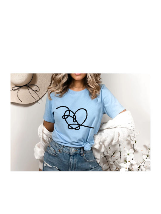 Fruit of the Loom Bts Black Heart Tricou Albastru Bumbac