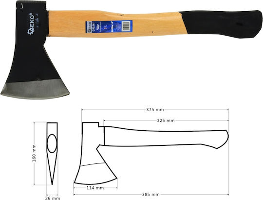 Holzaxt 800g x 14" Geko Premium G72211