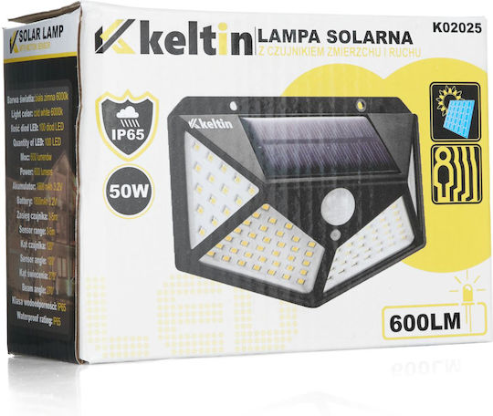 Keltin Lampă Solară 50W 600lm Alb Rece 6000K cu Senzor de Mișcare și Fotocelulă IP65
