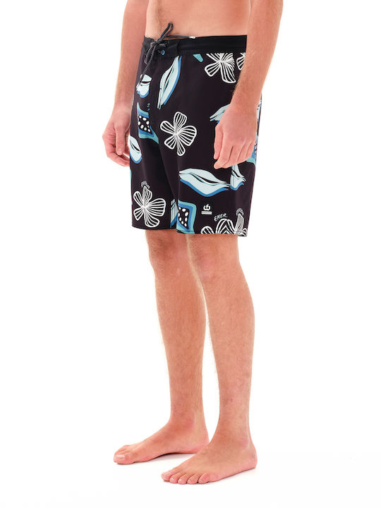 Herren Badebekleidung Bermuda Schwarz mit Mustern