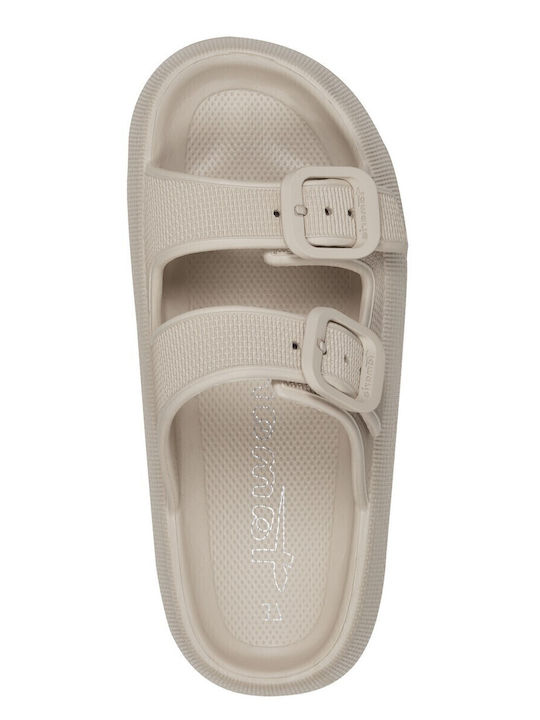 Women's Flat Sandals in Beige Color