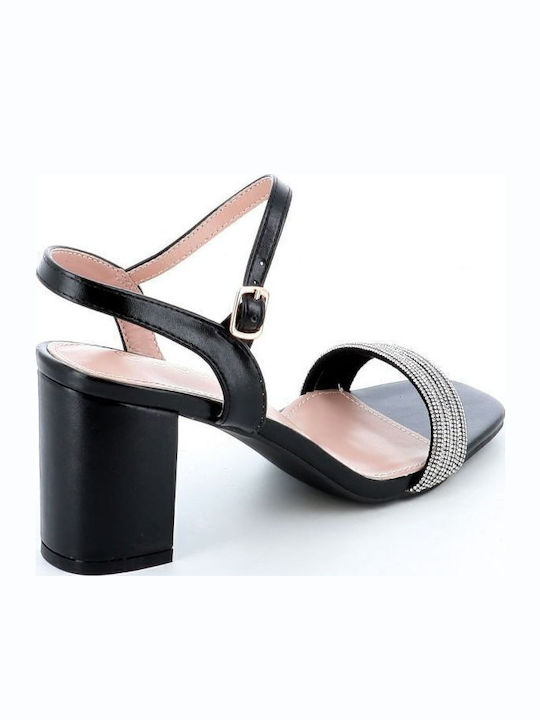 Sandale cu strasuri Negre