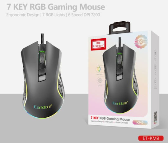Earldom KM9 Gaming Ποντίκι Μαύρο