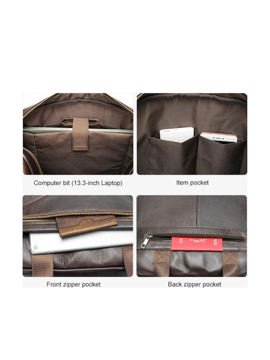 Leder Herrentasche Geldbörse Braun
