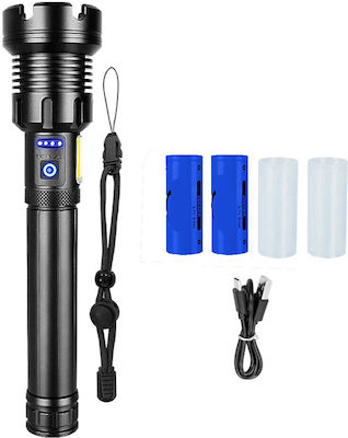 Rechargeable Flashlight LED Waterproof IPX6 with Maximum Brightness 8000lm Powerbank