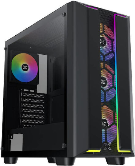 Xigmatek Gaming Y Pro Midi Tower Компютърна кутия със страничен прозорец и RGB осветление Черен