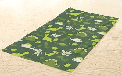 Tatu Moyo Kids Beach Towel Green Dinosaurs 140x70cm