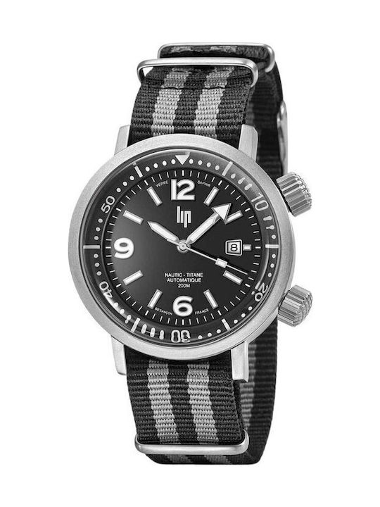 Lip Watches Men's Watch Automatic with Black Rubber Strap