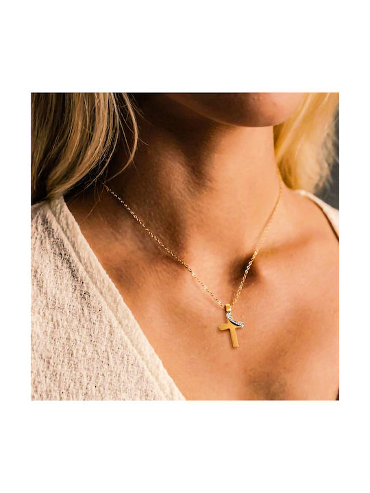 Daskalakis Damen Gold Kreuz 14K