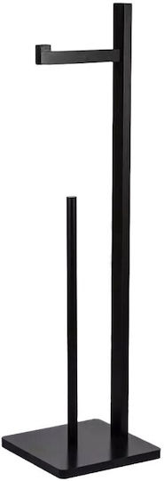 KING Hoff Wall Mounted Bamboo Paper Holder Black