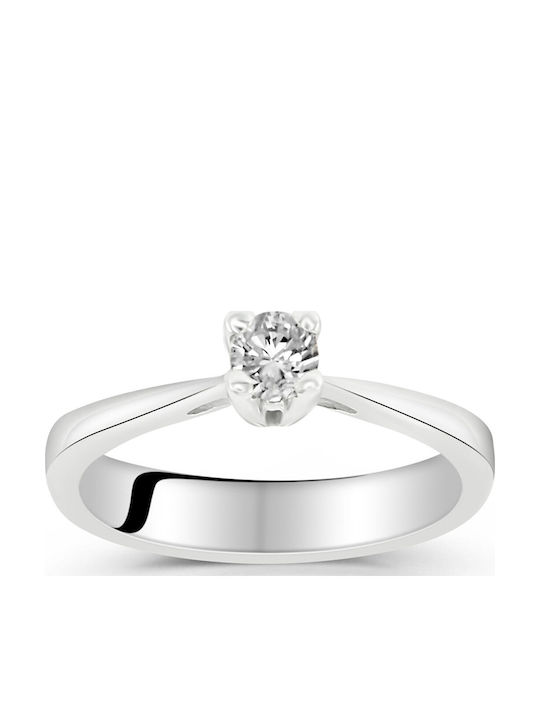 Antwnakakis Единичен камък от Бяло злато 18K