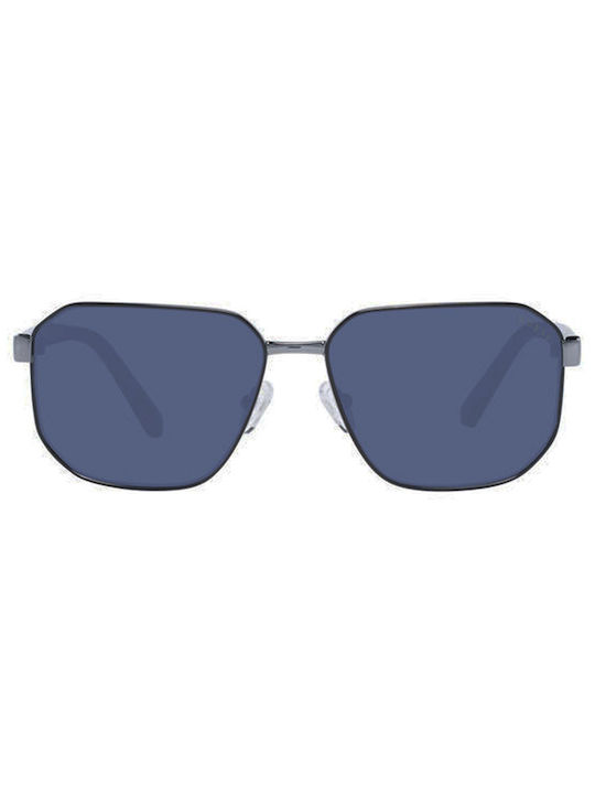 Guess Men's Sunglasses with Gray Metal Frame and Blue Lens GF5086 08A