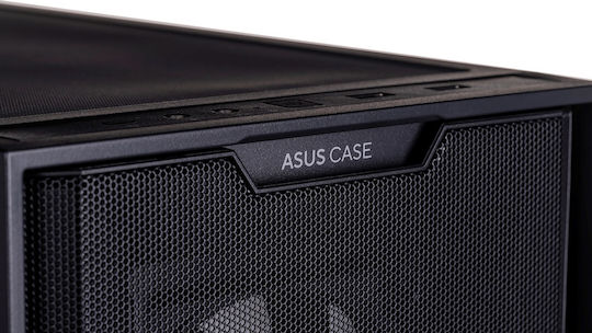 Asus A21 Plus Gaming Midi Tower Κουτί Υπολογιστή με Πλαϊνό Παράθυρο και RGB Φωτισμό Μαύρο