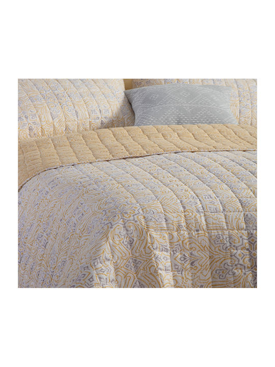 Nef-Nef Homeware Roman Coverlet Queen Size Microfiber Yellow 230x240cm