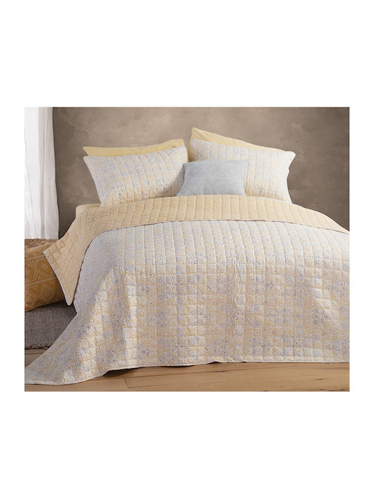 Nef-Nef Homeware Roman Coverlet Queen Size Microfiber Yellow 230x240cm