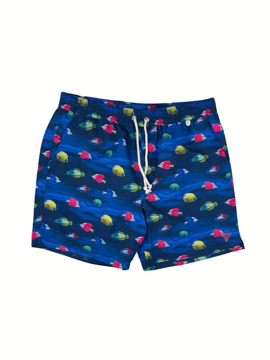 Men's Swimwear Shorts Blue with Patterns