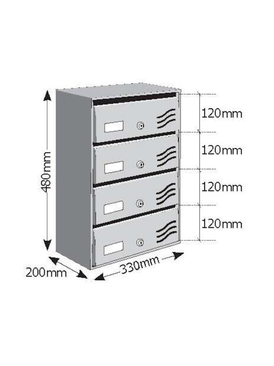 Viometal Outdoor Mailbox Metallic in White Color