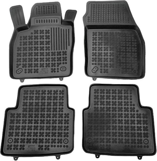 Rezaw Plast Set of Front and Rear Mats 5pcs Tray Type for Skoda Kamiq 2019+ Black