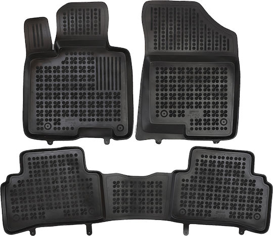 Rezaw Plast Set Front and Back Car Mats 4 Pieces Raised Sides for Hyundai Tucson 2020 Black
