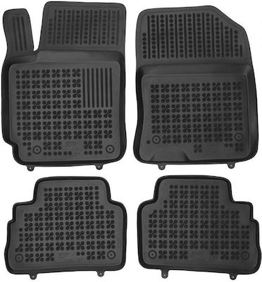 Rezaw Plast Set of Front and Rear Mats 5pcs from Rubber for Hyundai Kona Black