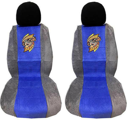 Front Car Covers 2pcs Towel Taz WB Blue / Gray