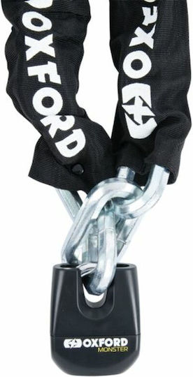 Oxford Monster 150cm Motorcycle Anti-Theft Chain with Lock in Black