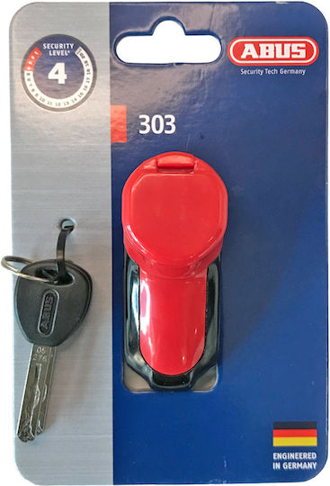 Abus 303 Motorcycle Disc Brake Lock with 5mm Pin in Red