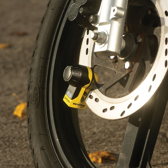 Oxford Mini Motorcycle Disc Brake Lock in Yellow LK291