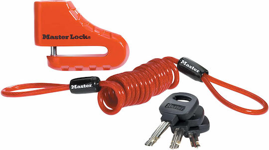 Master Lock Κλειδαριά Δισκόφρενου Μοτοσυκλέτας Κόκκινο Χρώμα