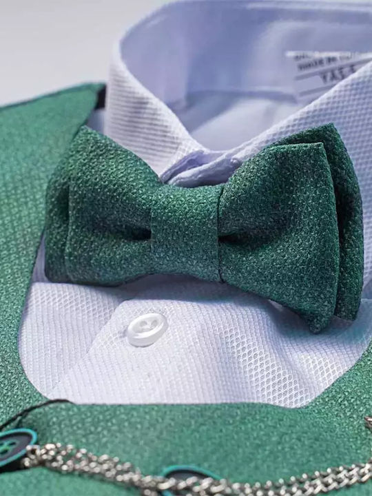 Online Boys Baptism Suit with Vest 4pcs Green