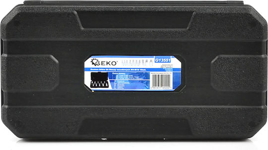 Geko Καρυδάκια Πολύσφηνα με Καρέ Υποδοχής 1/4", 3/8", 1/2" Σετ 10τμχ