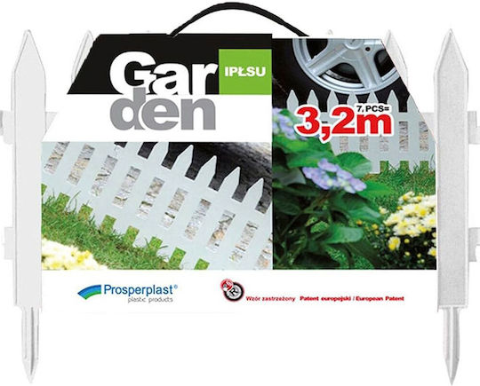 Prosperplast Plastic Fence Grilles in White Colour 35cm x 3.22m 7 Pieces