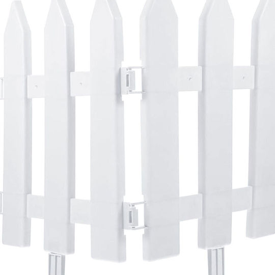 Prosperplast Plastic Fence Grilles in White Colour 35cm x 3.22m 7 Pieces