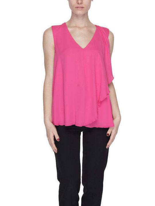 Sandro Ferrone Summer Women's Blouse Sleeveless Fuchsia