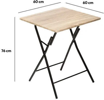 Masa pentru spații exterioare mici Pliabil Lemn cu schelet metalic Bej 60x60x76buc
