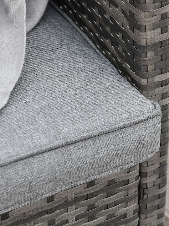 Tree-Seater Sofa Outdoor Rattan with Pillows 173x68x78cm