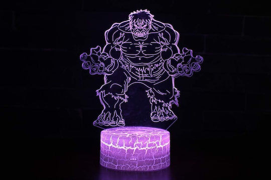 Incerible Hulk Marvel Декоративна Лампа 3D илюзия Многоцветен