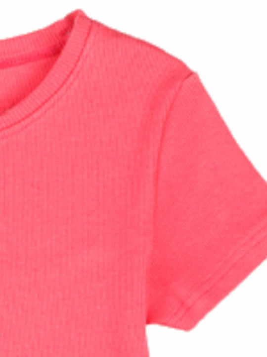 Joyce Kids Crop Top Short Sleeve Coral