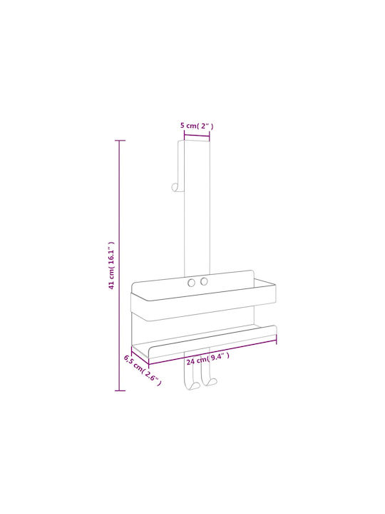 vidaXL Rack de Baie Simplă De Perete ​10x10cm Inox Negru
