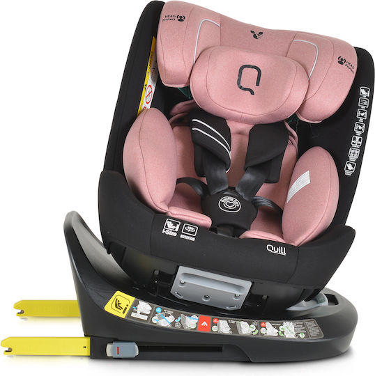 Cangaroo Quill 360° Детско Столче за Кола i-Размер с Isofix Розов