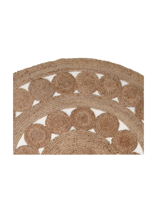 H&S Collection Rug Round Summer from Jute Natural Shades