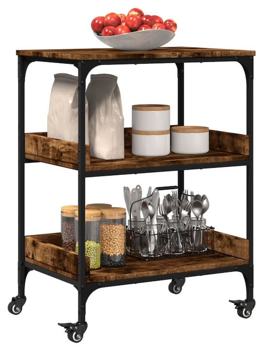 vidaXL Kitchen Trolley Wooden Brown 60x41x80.5cm