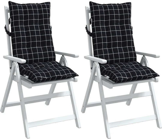 vidaXL Garden Chair Black 2 Pieces 50x120 cm