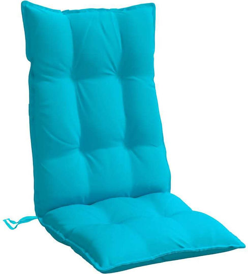 vidaXL Waterproof Garden Chair Cushion with Backrest Turquoise 6 Pieces 50x120cm
