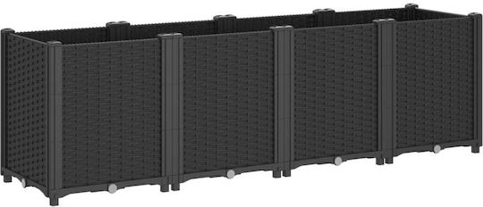 vidaXL Garden Planter Box Plastic Black 160x40x53cm.