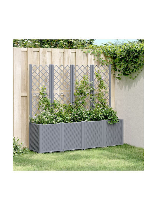 vidaXL Garden Planter Box Plastic Grey 160x40x140cm.