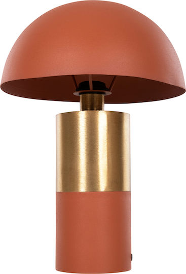 HomeMarkt PUNE Metal Table Lamp for Socket E27 with Orange Shade and Base