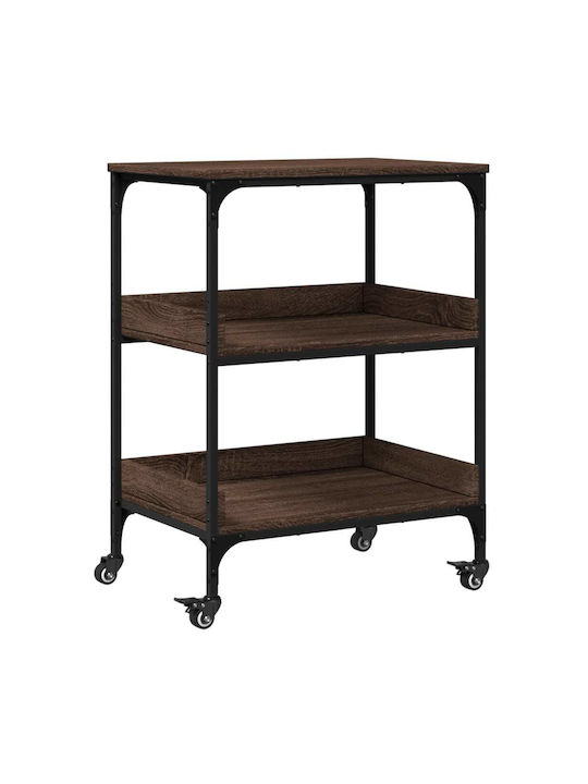 vidaXL Kitchen Trolley Wooden in Brown Color 60x41x80.5cm