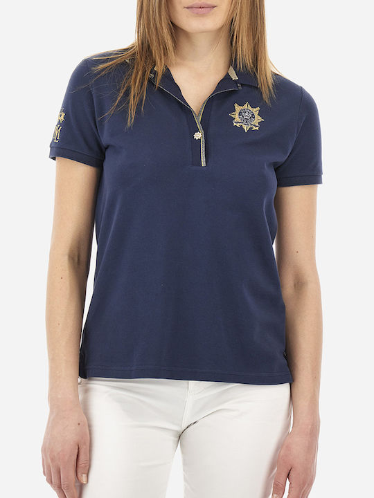 La Martina Damen Polo Bluse Kurzarm NavyBlue