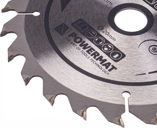 Powermat Δίσκος Κοπής Ξύλου με 24 Δόντια 160mm